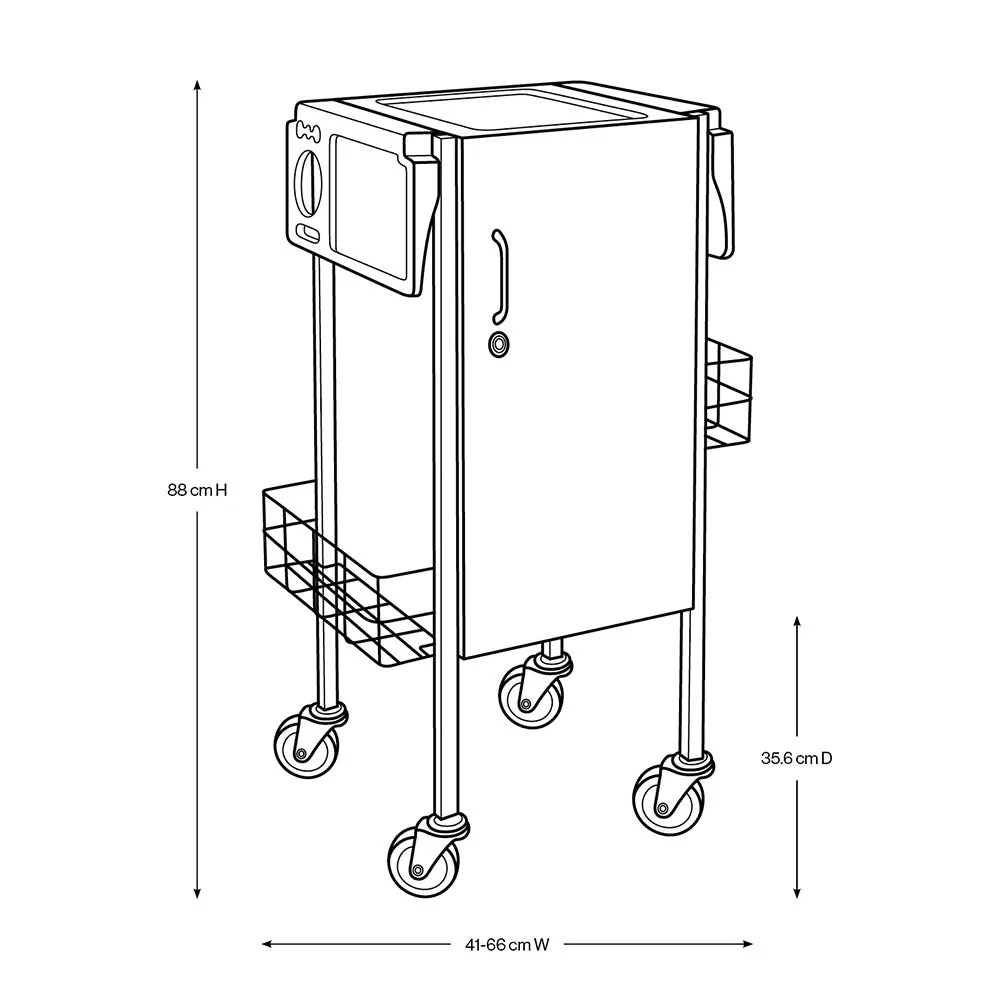 Beauty Supply Co. Deluxe Lockable Metal Trolley Black - Image 5