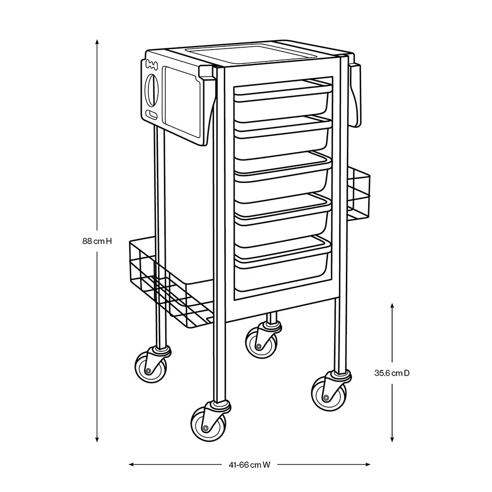 Beauty Supply Co. Deluxe Metal Trolley White - Image 2
