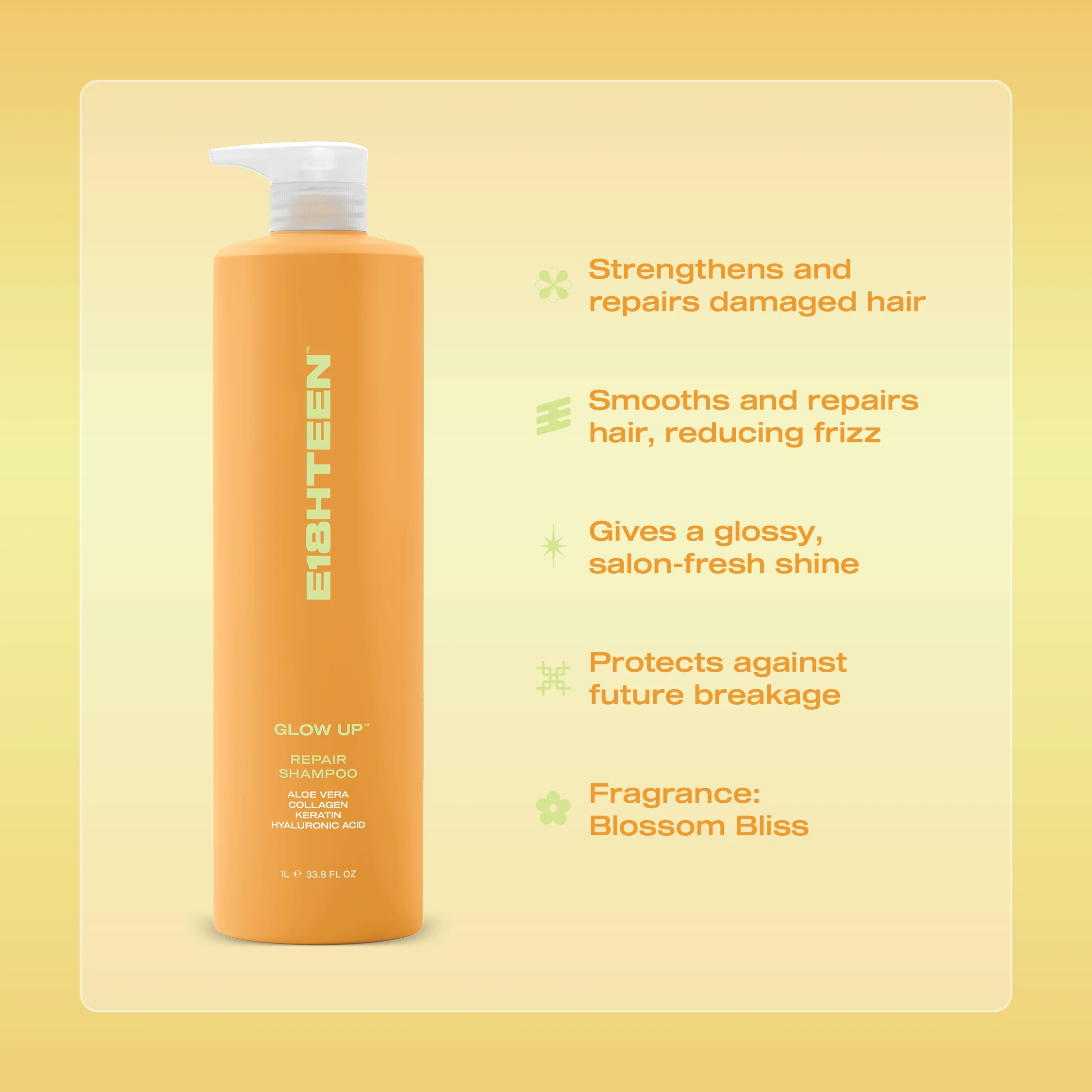 E18HTEEN Glow Up Repair Shampoo 1L - Image 2