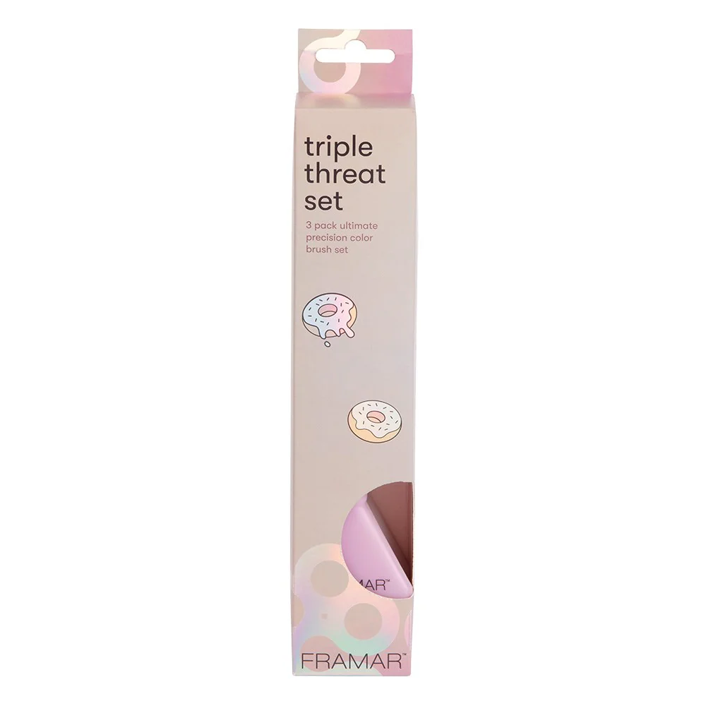 Framar Triple Threat Tint Brush Set Glazed Donut 3Pk - Image 2