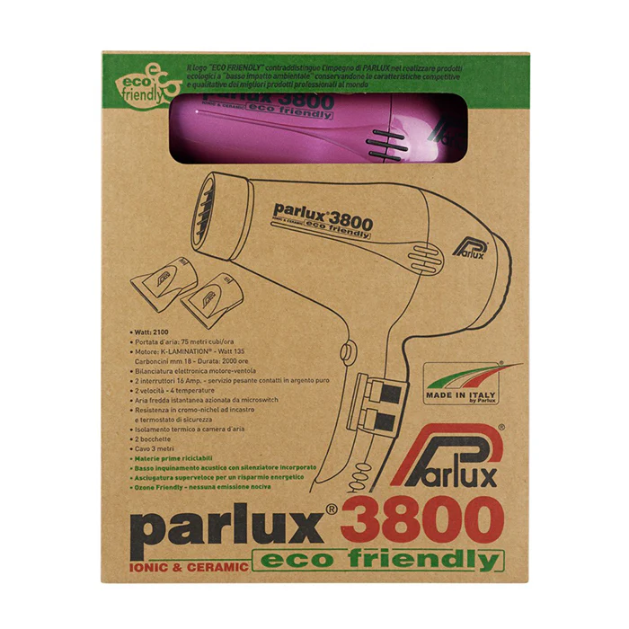 Parlux 3800 Ceramic & Ionic Dryer 2100W Pink - Image 2