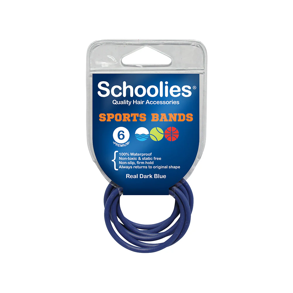 Schoolies #SC481 Sports Bands Real Dark Blue 6pc