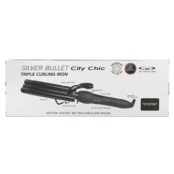 Silver Bullet City Chic Triple Barrel Curling Iron - 16-19mm - Image 3